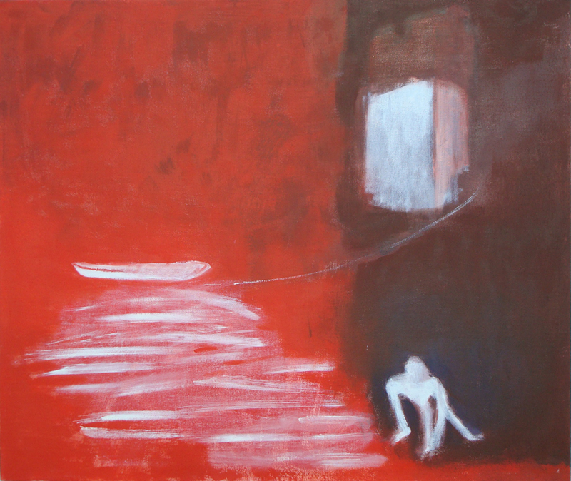 Schilderij Lichaam in Rode Wereld