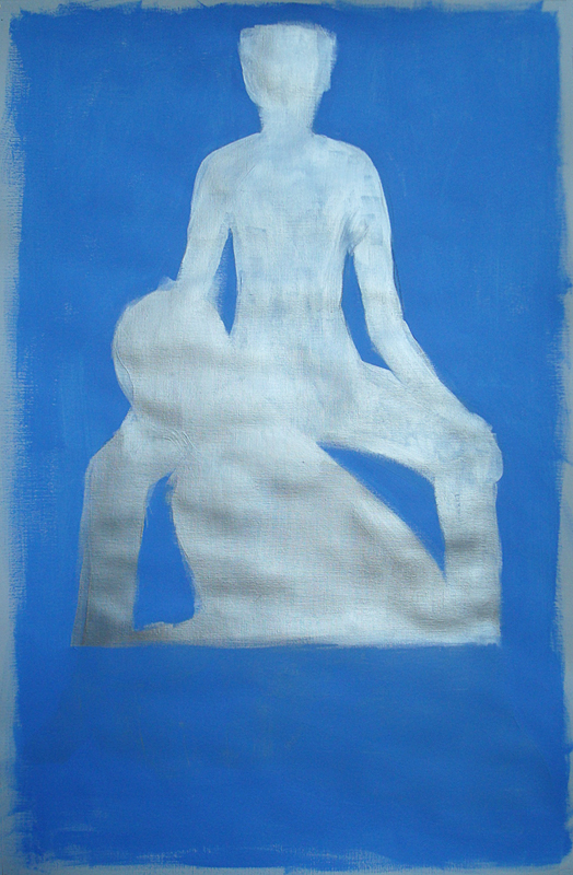 acrylverf: Twee figuren zittend